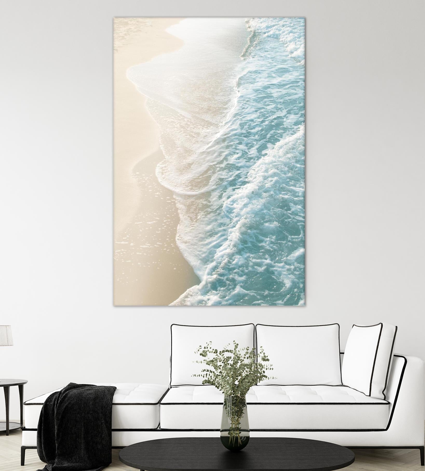 Soft Teal Gold Ocean Dream Waves #1