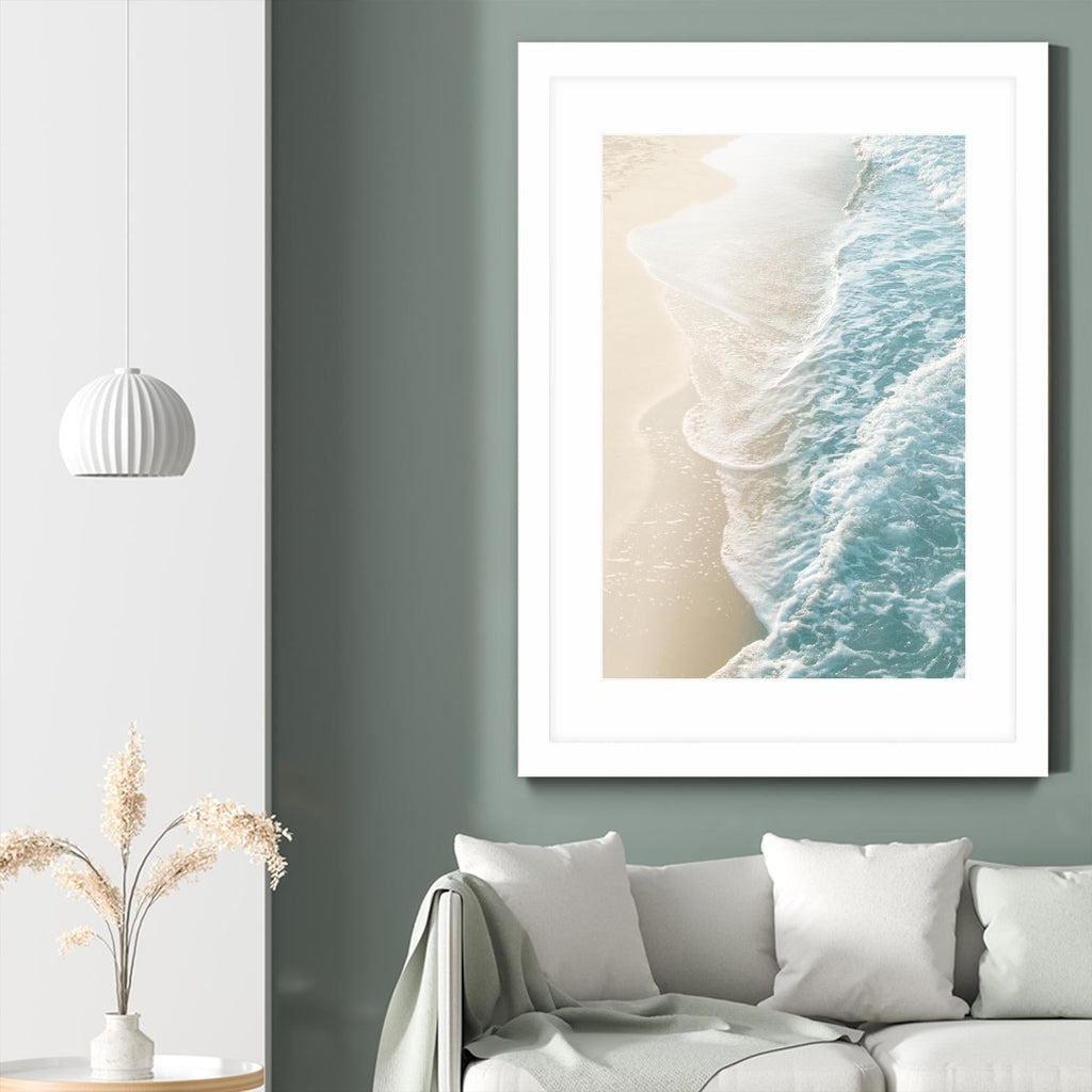 Soft Teal Gold Ocean Dream Waves #1