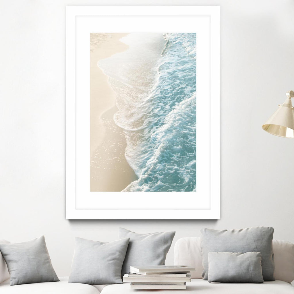 Soft Teal Gold Ocean Dream Waves #1