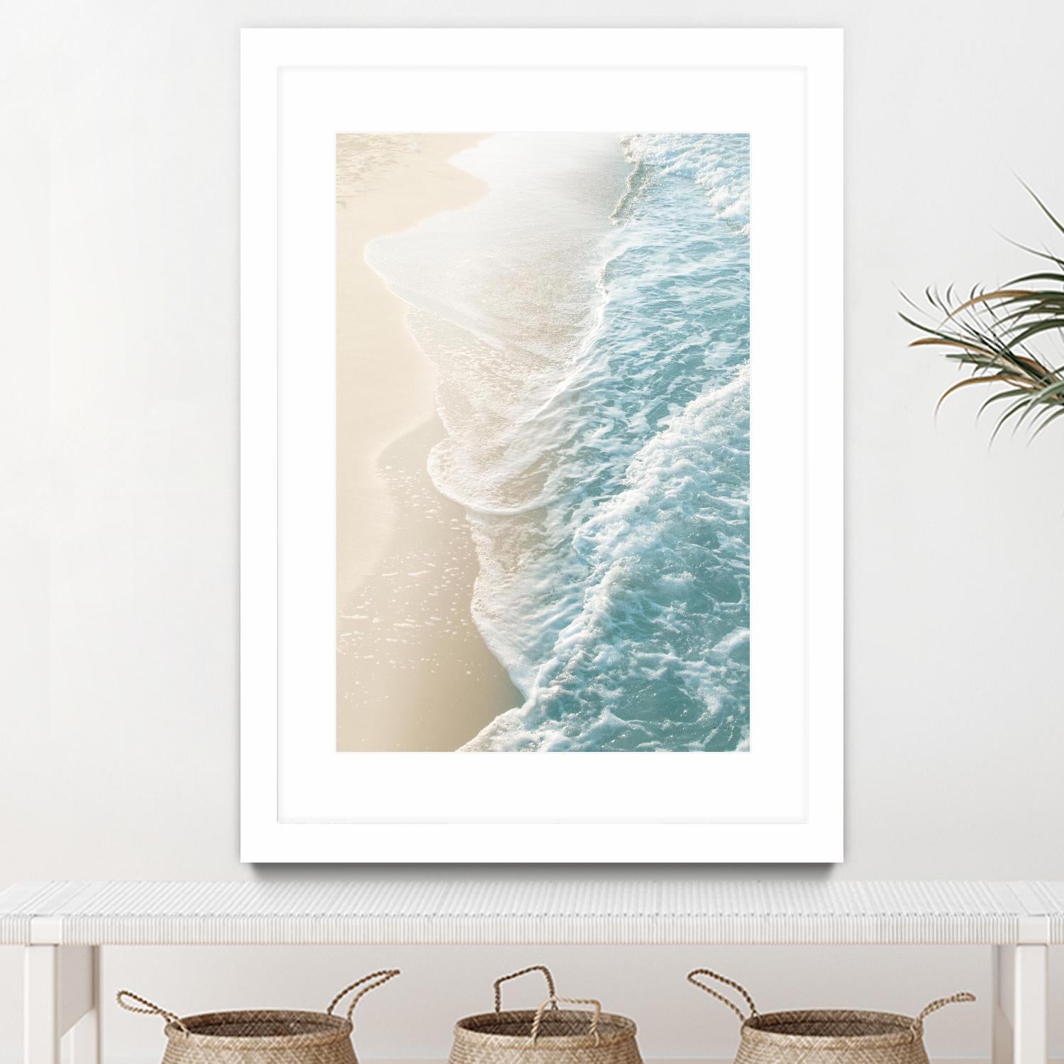 Soft Teal Gold Ocean Dream Waves #1