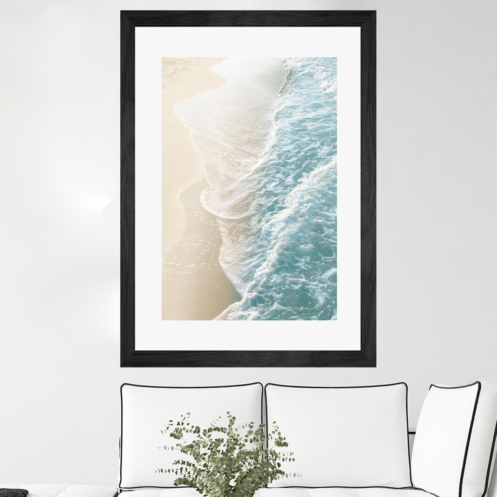Soft Teal Gold Ocean Dream Waves #1