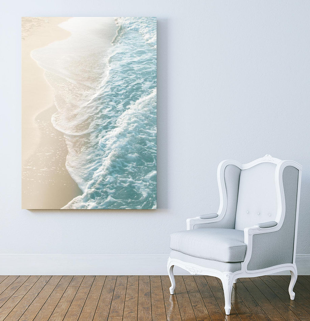 Soft Teal Gold Ocean Dream Waves #1