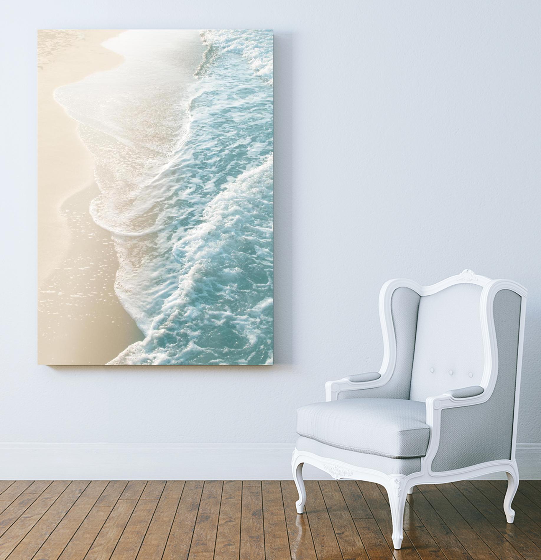 Soft Teal Gold Ocean Dream Waves #1