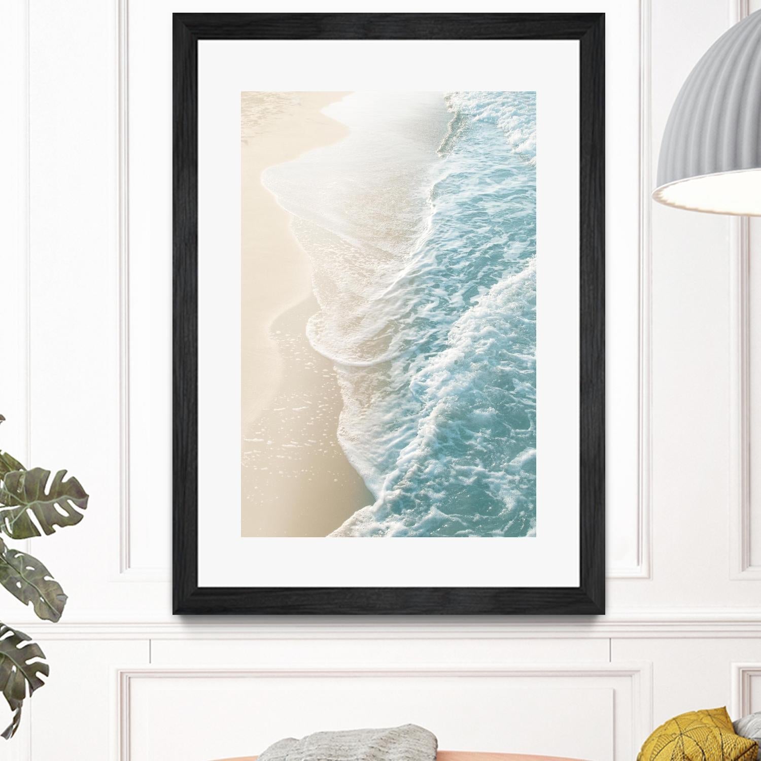 Soft Teal Gold Ocean Dream Waves #1