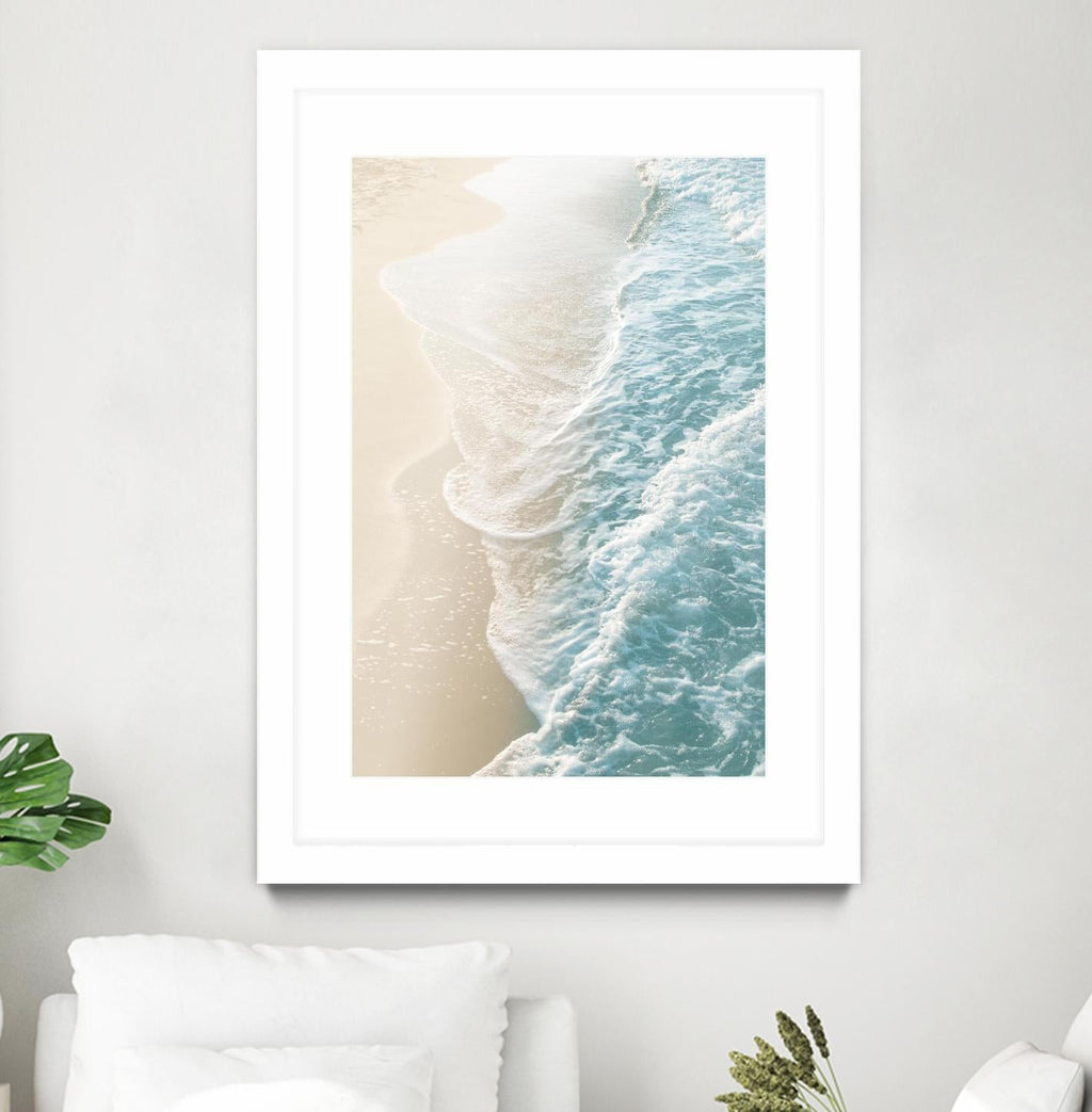Soft Teal Gold Ocean Dream Waves #1