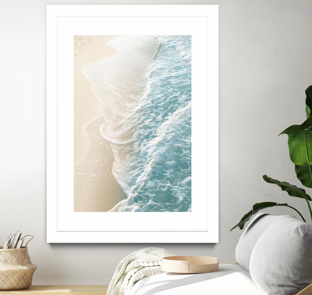 Soft Teal Gold Ocean Dream Waves #1
