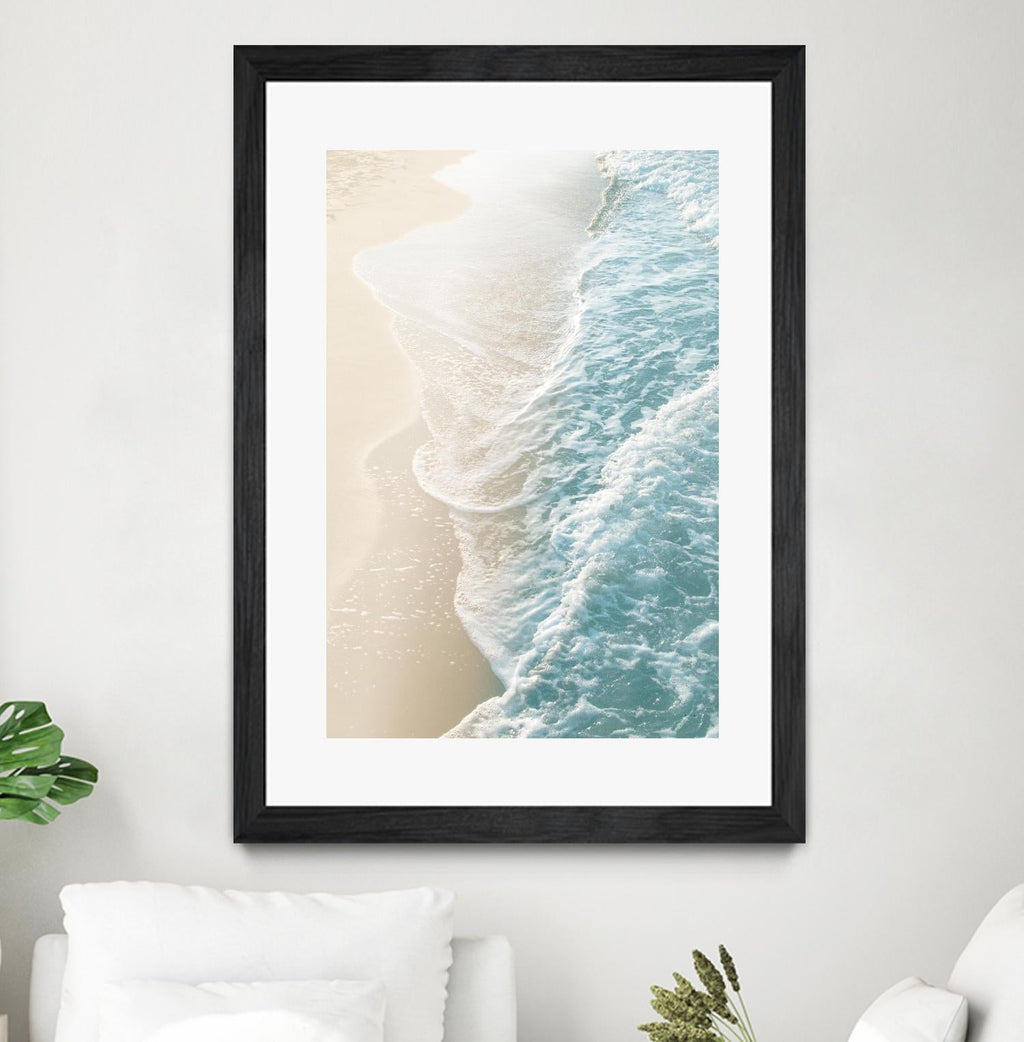 Soft Teal Gold Ocean Dream Waves #1