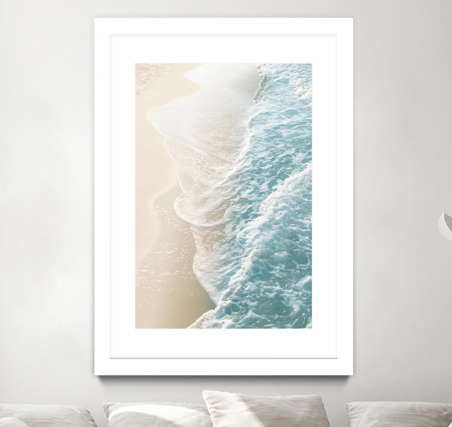 Soft Teal Gold Ocean Dream Waves #1