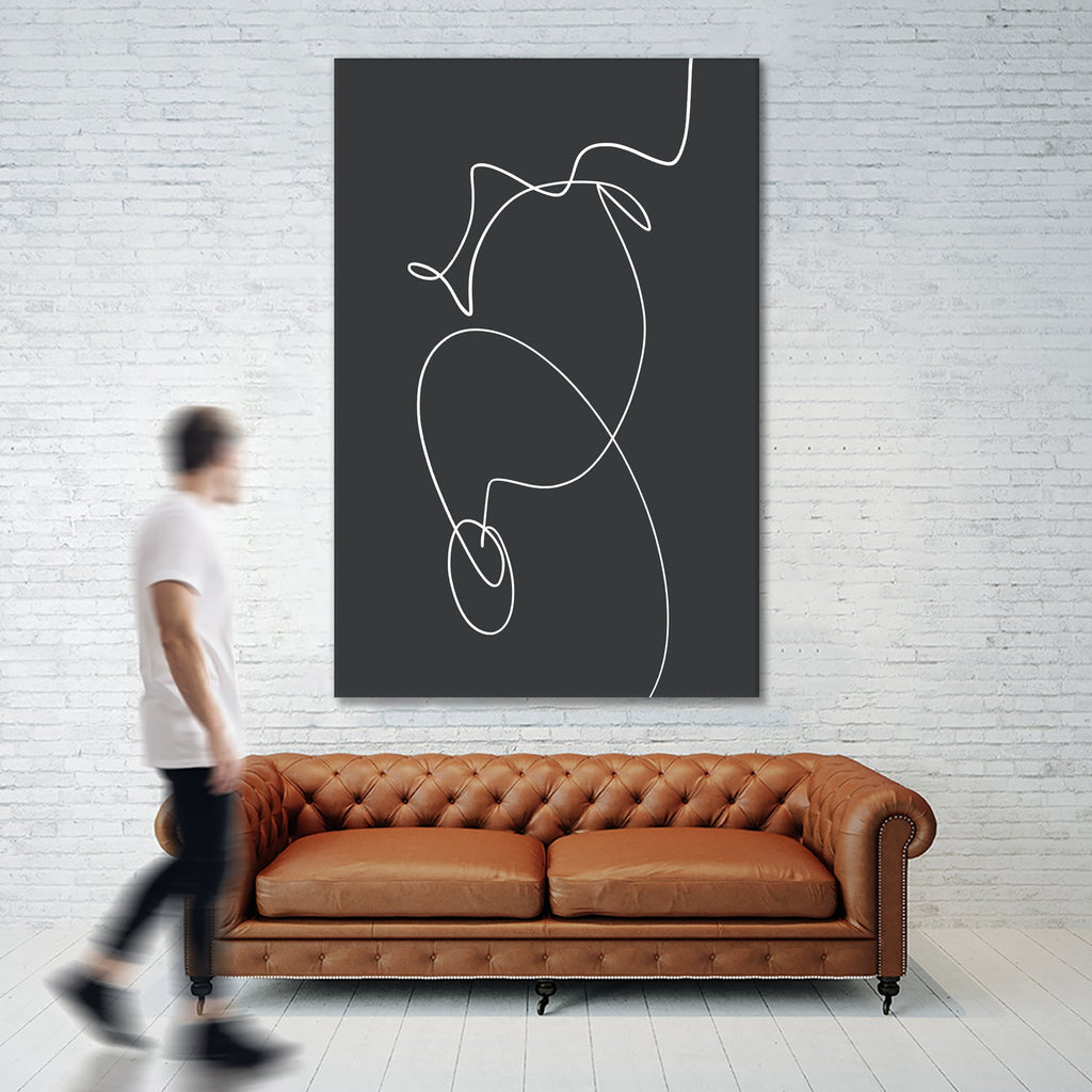 White Squiggle On A Dark Background