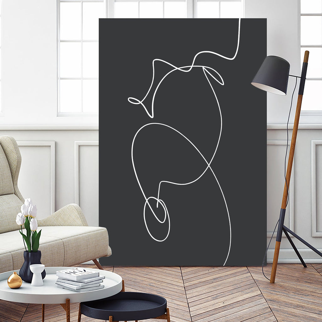 White Squiggle On A Dark Background