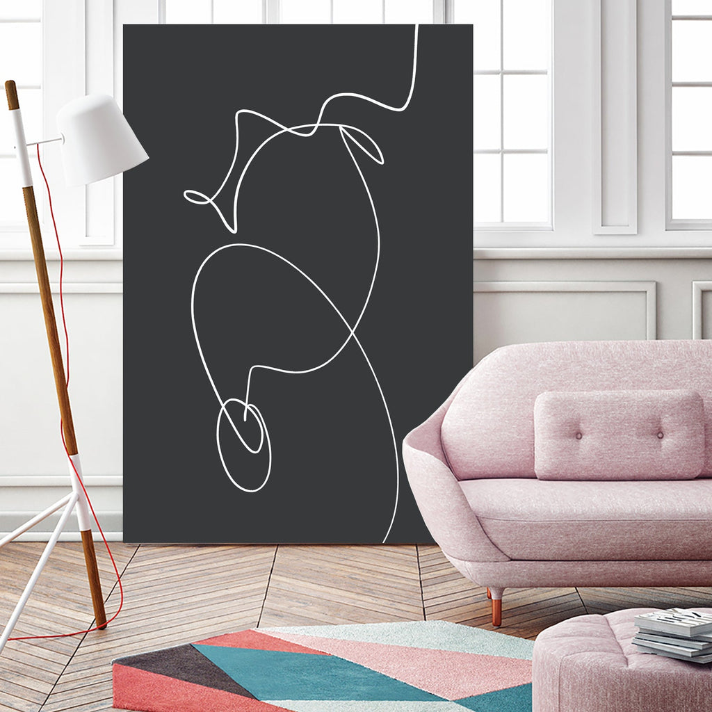 White Squiggle On A Dark Background