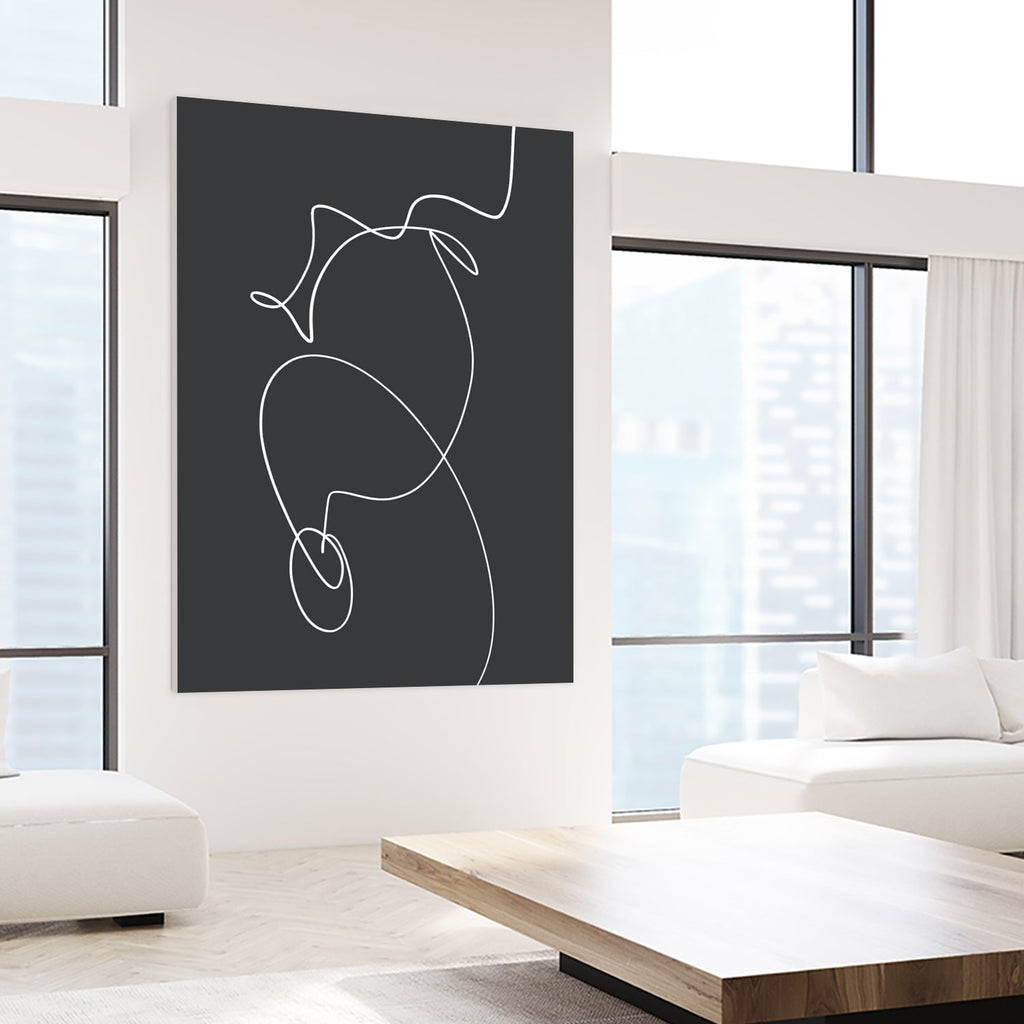 White Squiggle On A Dark Background