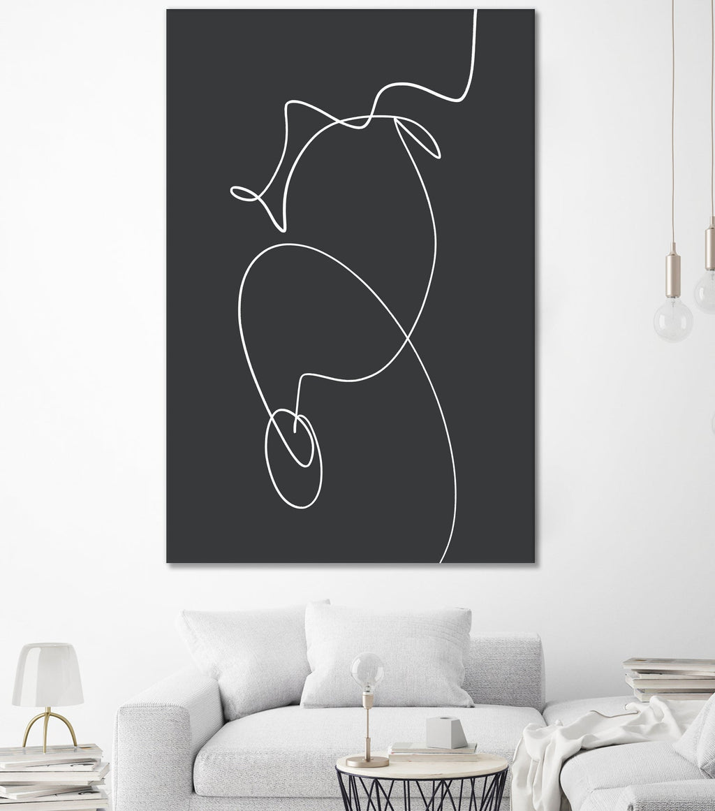 White Squiggle On A Dark Background