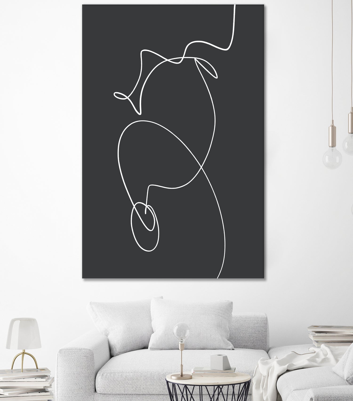 White Squiggle On A Dark Background