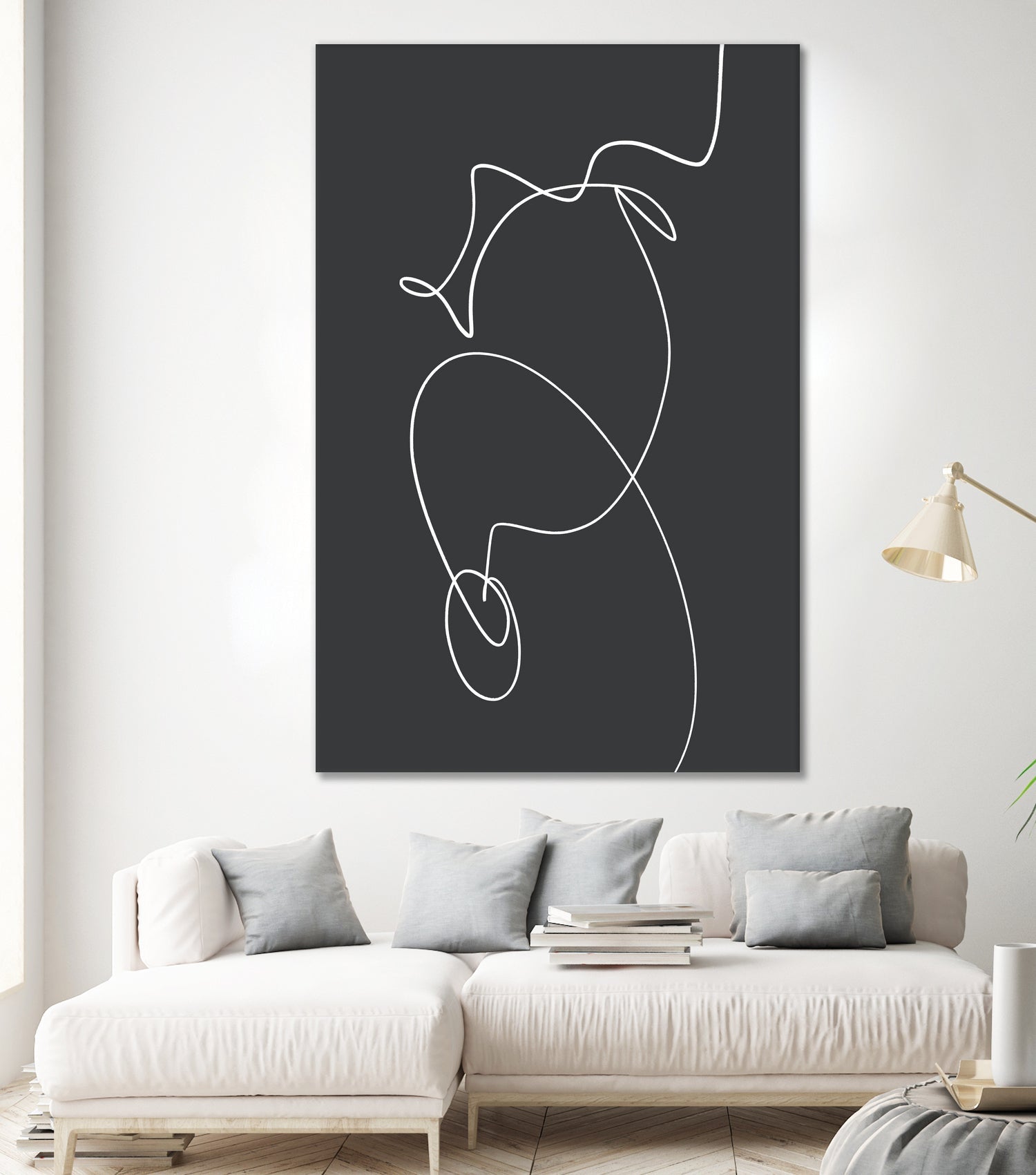 White Squiggle On A Dark Background