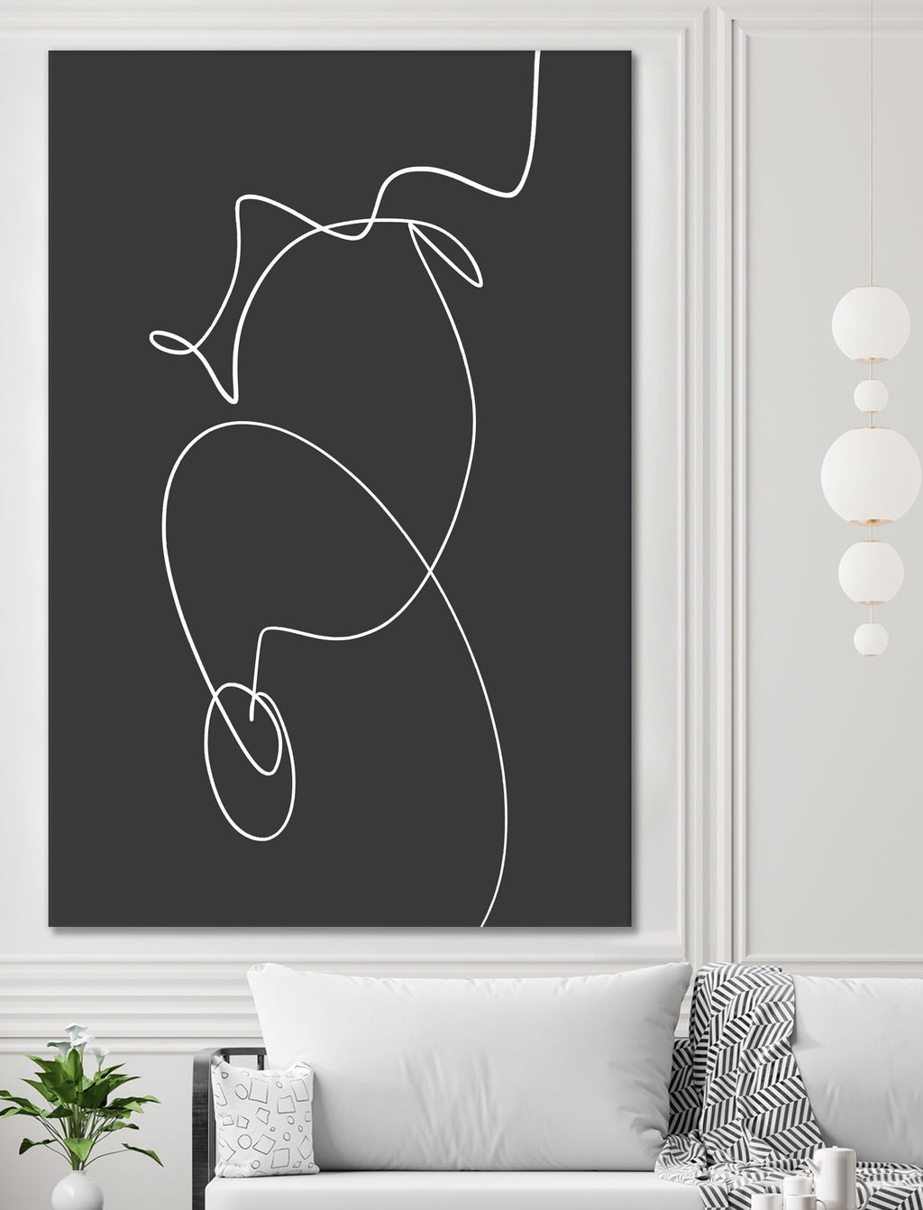 White Squiggle On A Dark Background