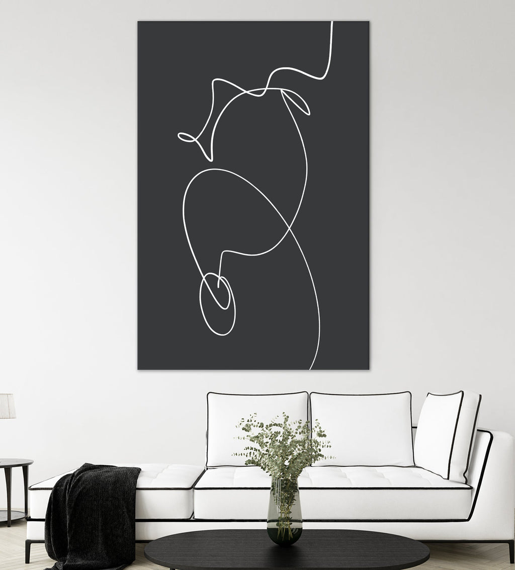 White Squiggle On A Dark Background