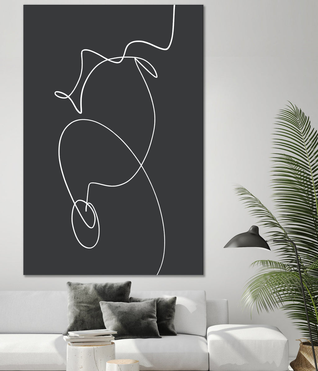 White Squiggle On A Dark Background