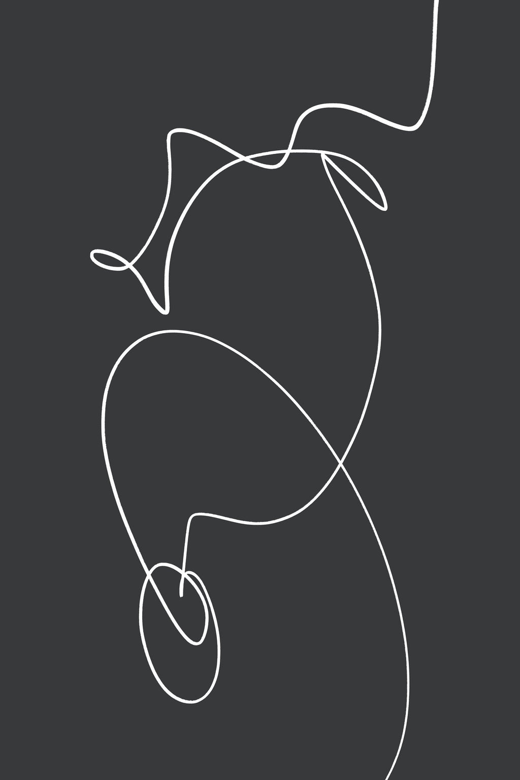 White Squiggle On A Dark Background