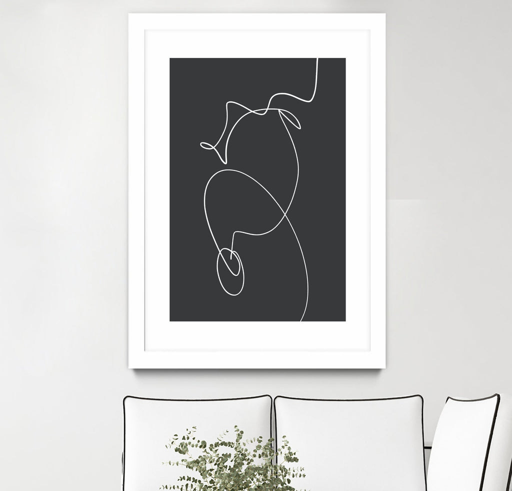 White Squiggle On A Dark Background