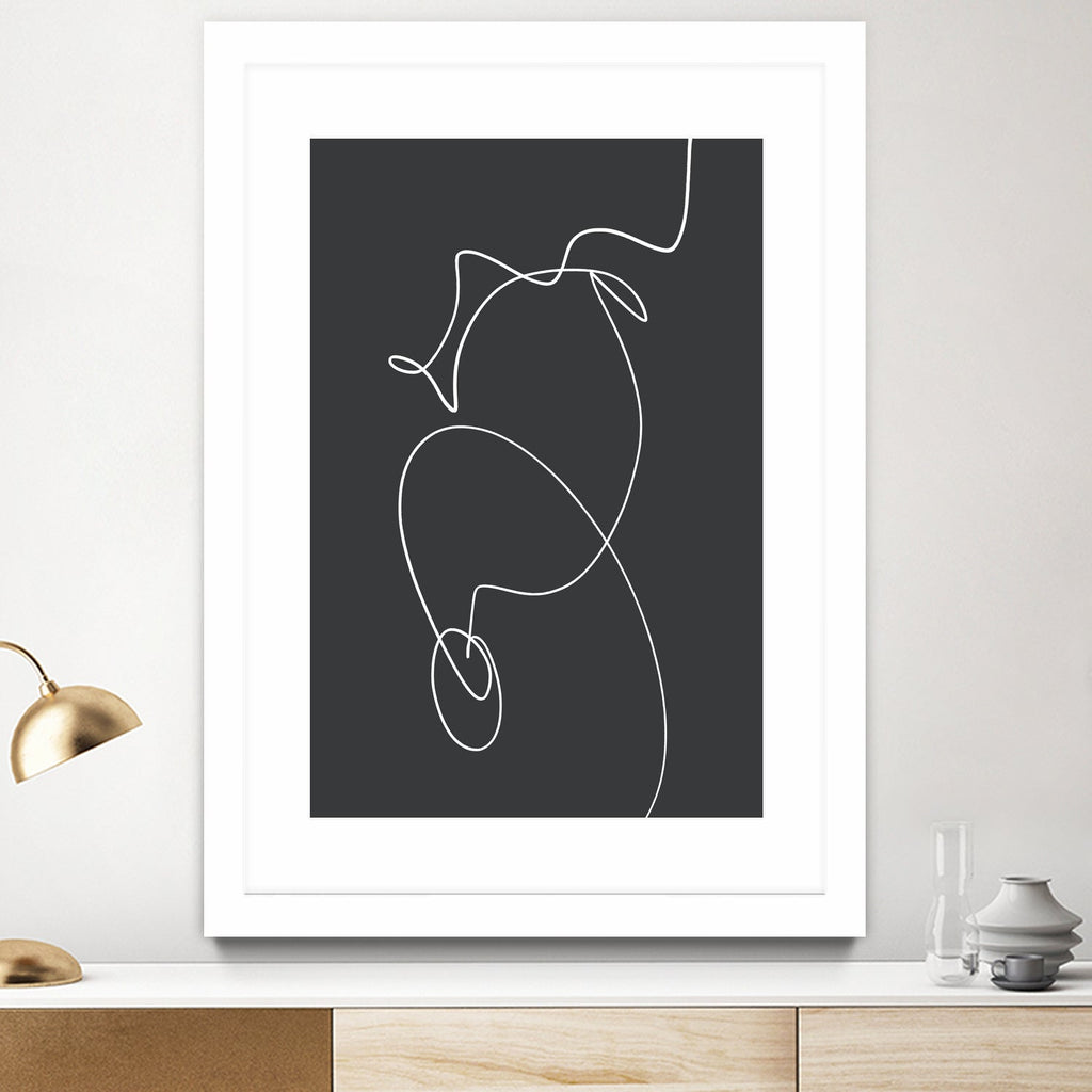 White Squiggle On A Dark Background