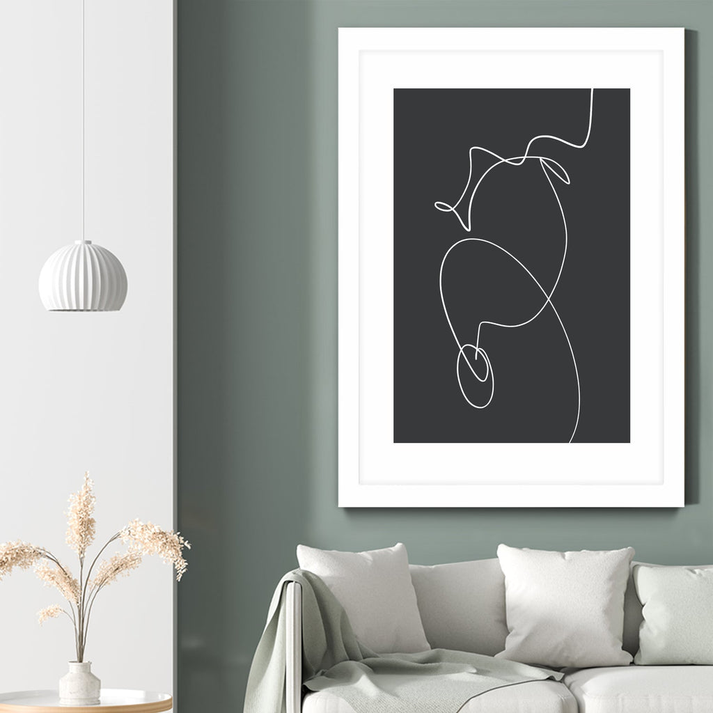 White Squiggle On A Dark Background