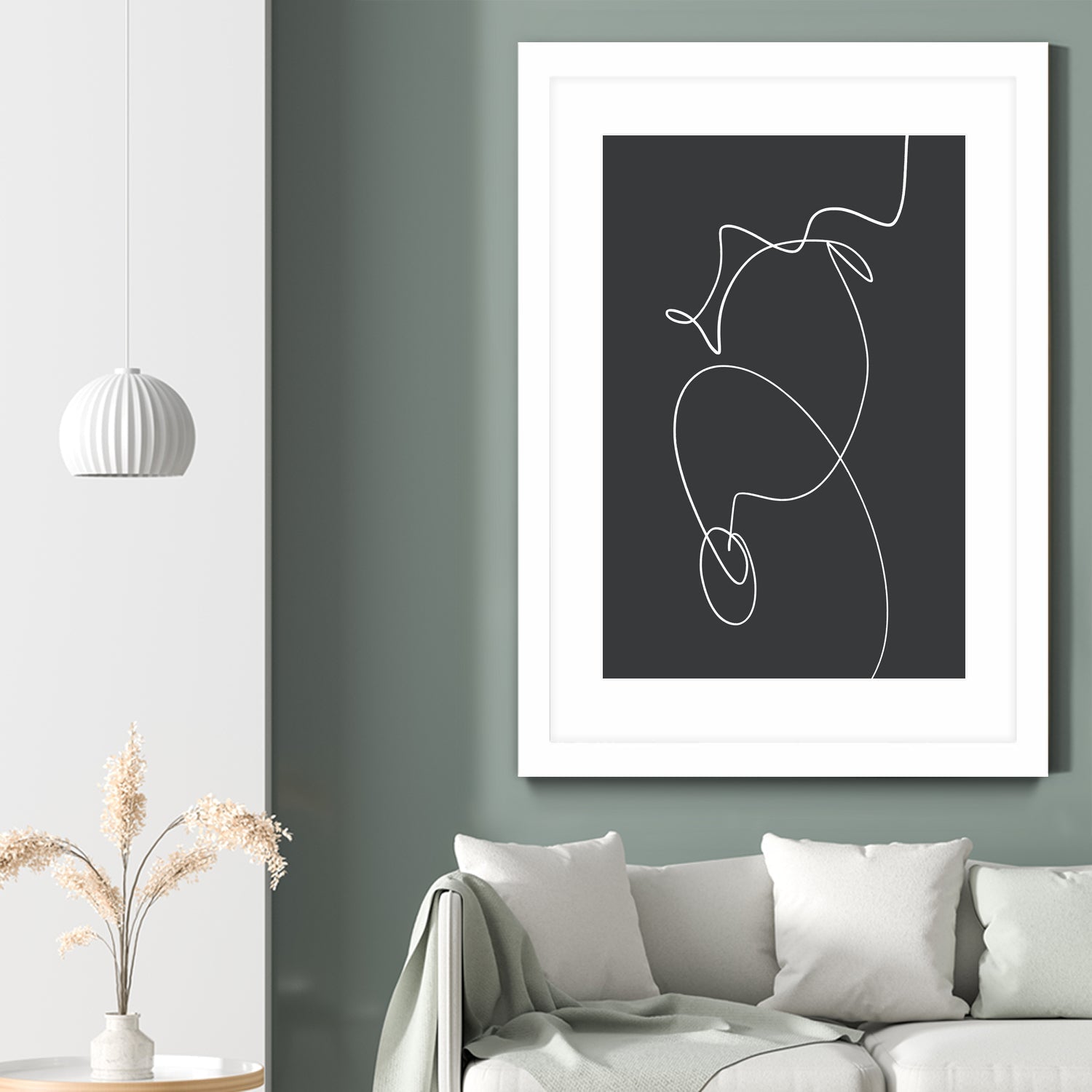 White Squiggle On A Dark Background