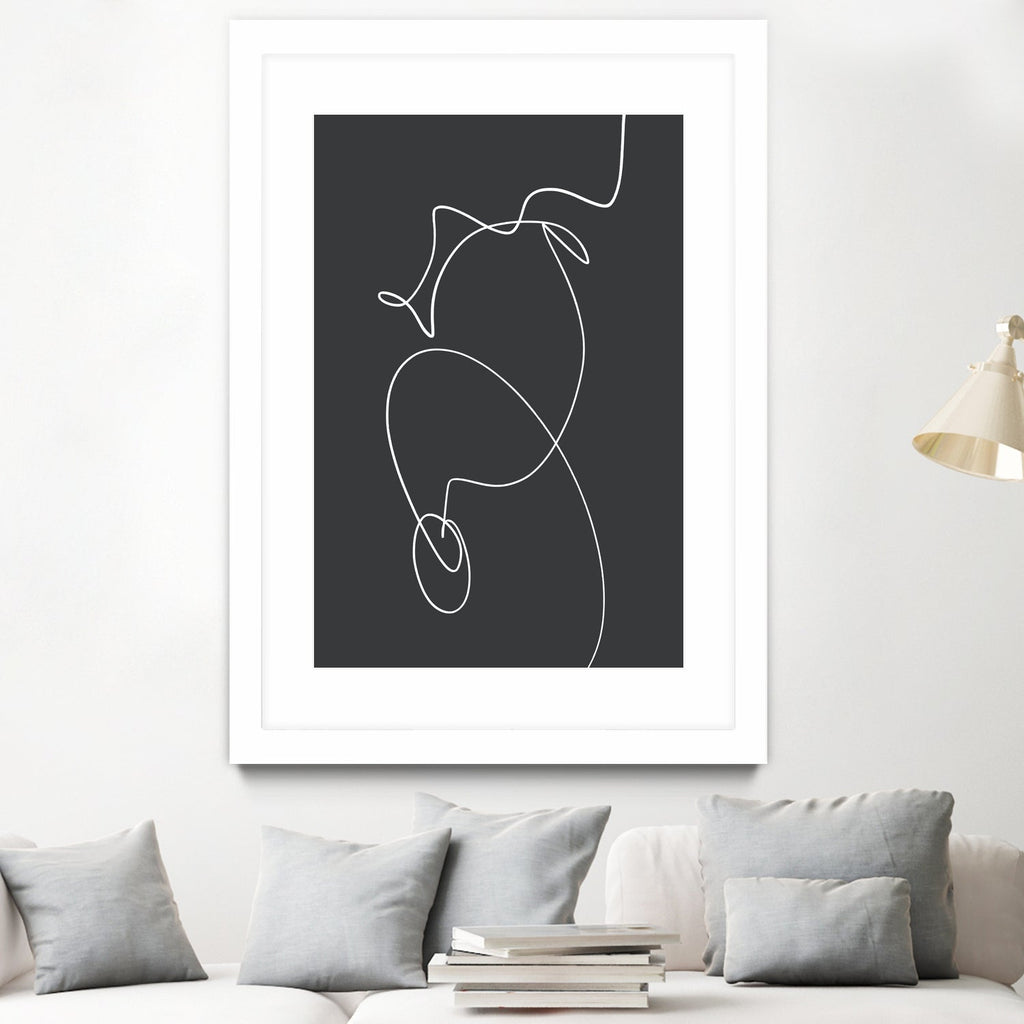 White Squiggle On A Dark Background