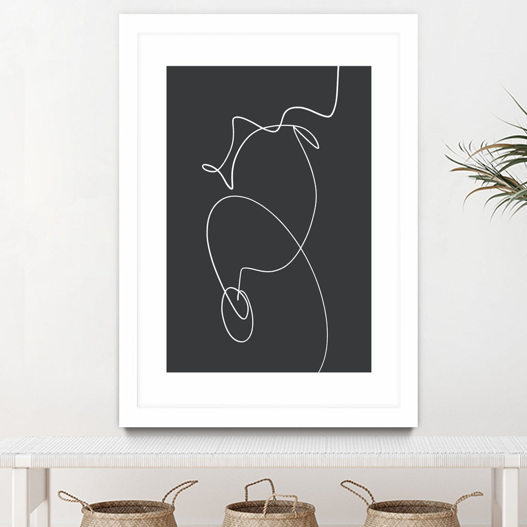White Squiggle On A Dark Background