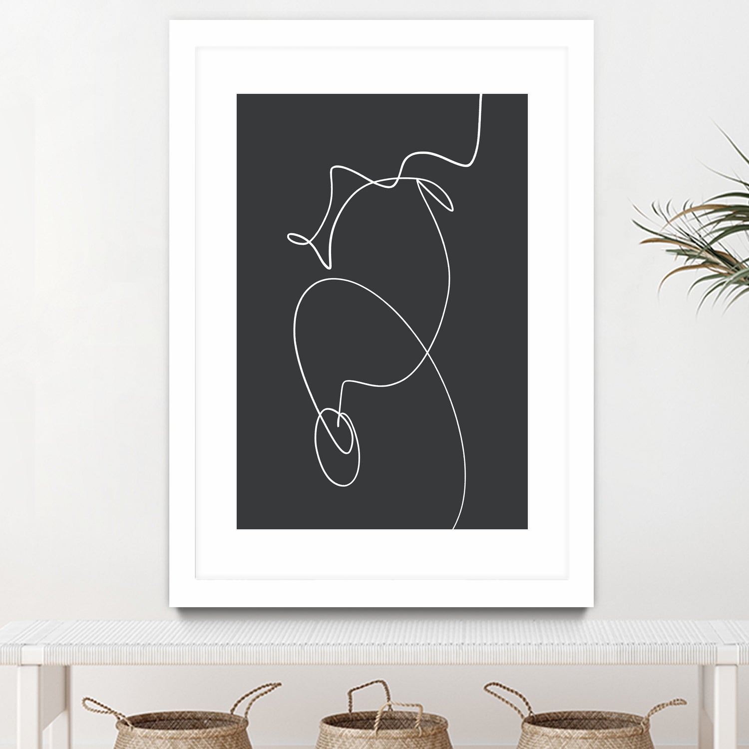 White Squiggle On A Dark Background