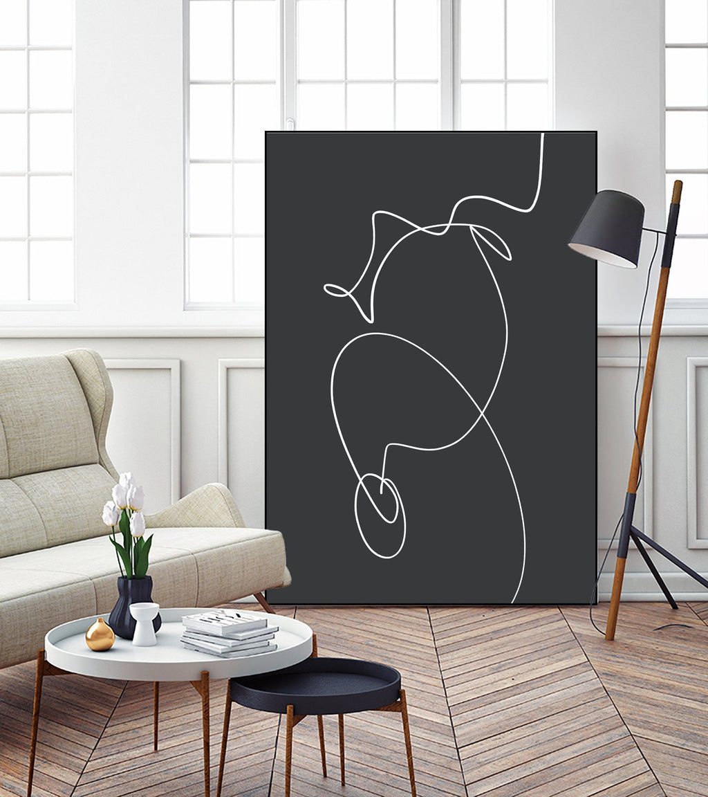 White Squiggle On A Dark Background