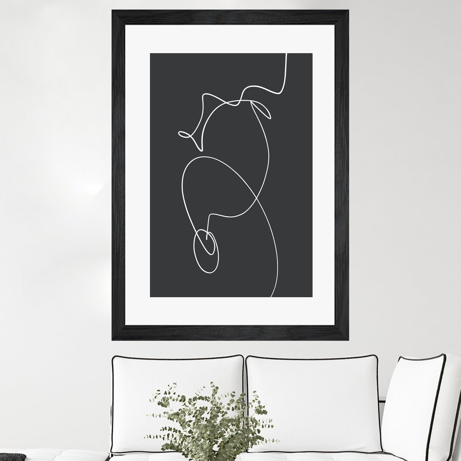 White Squiggle On A Dark Background