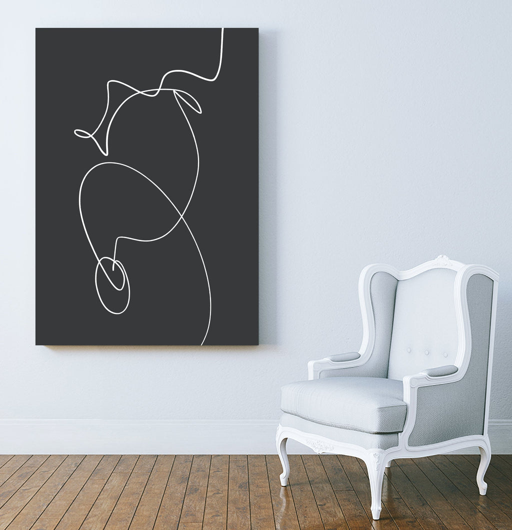 White Squiggle On A Dark Background