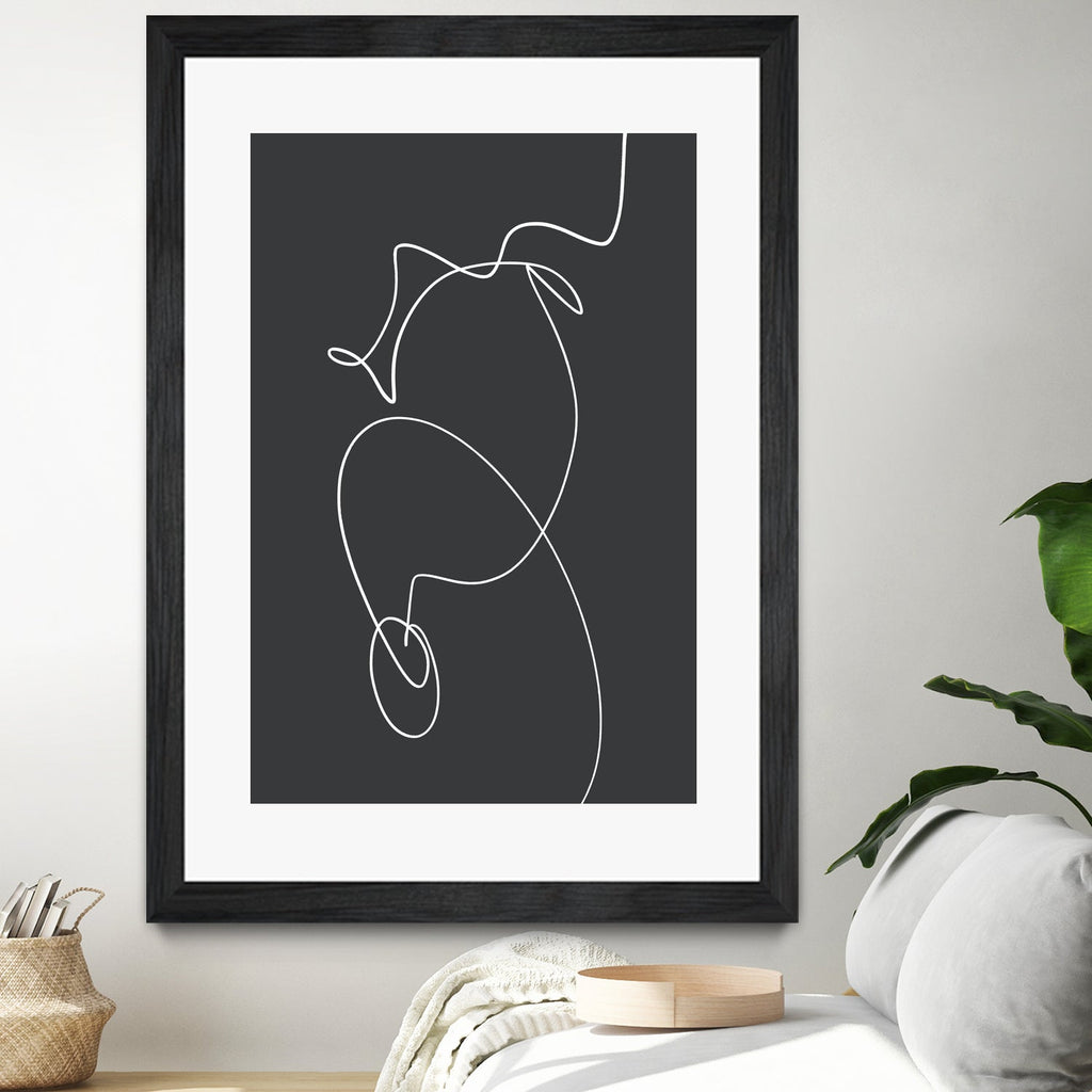 White Squiggle On A Dark Background