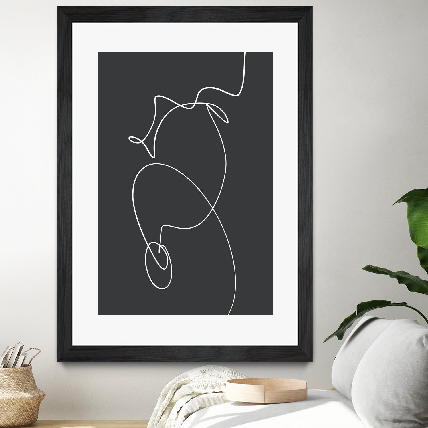 White Squiggle On A Dark Background