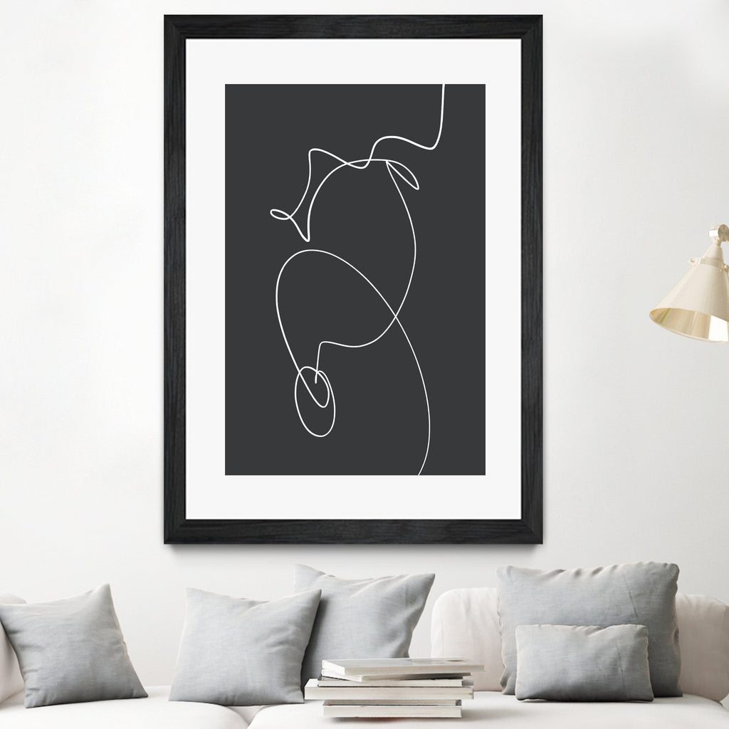 White Squiggle On A Dark Background