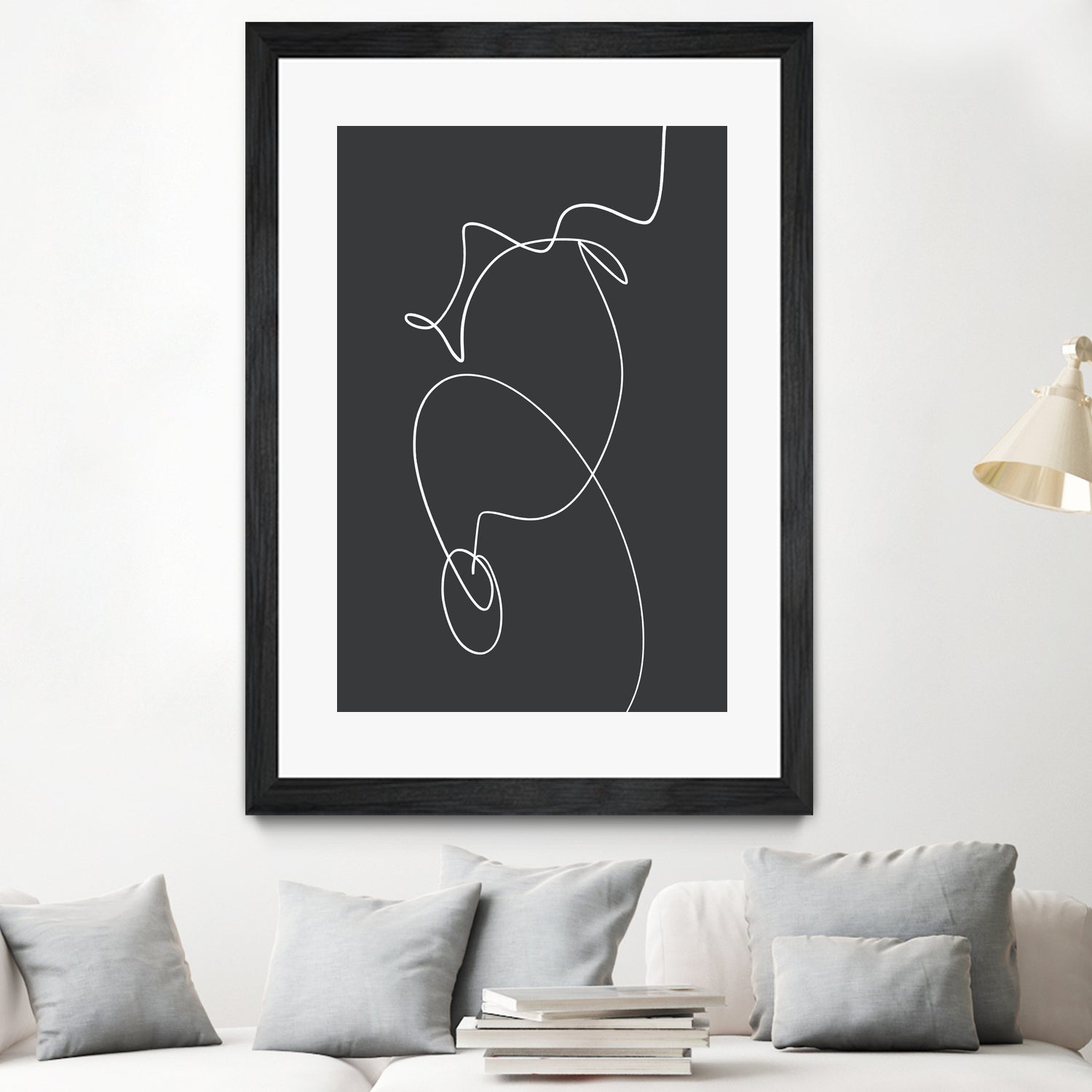 White Squiggle On A Dark Background