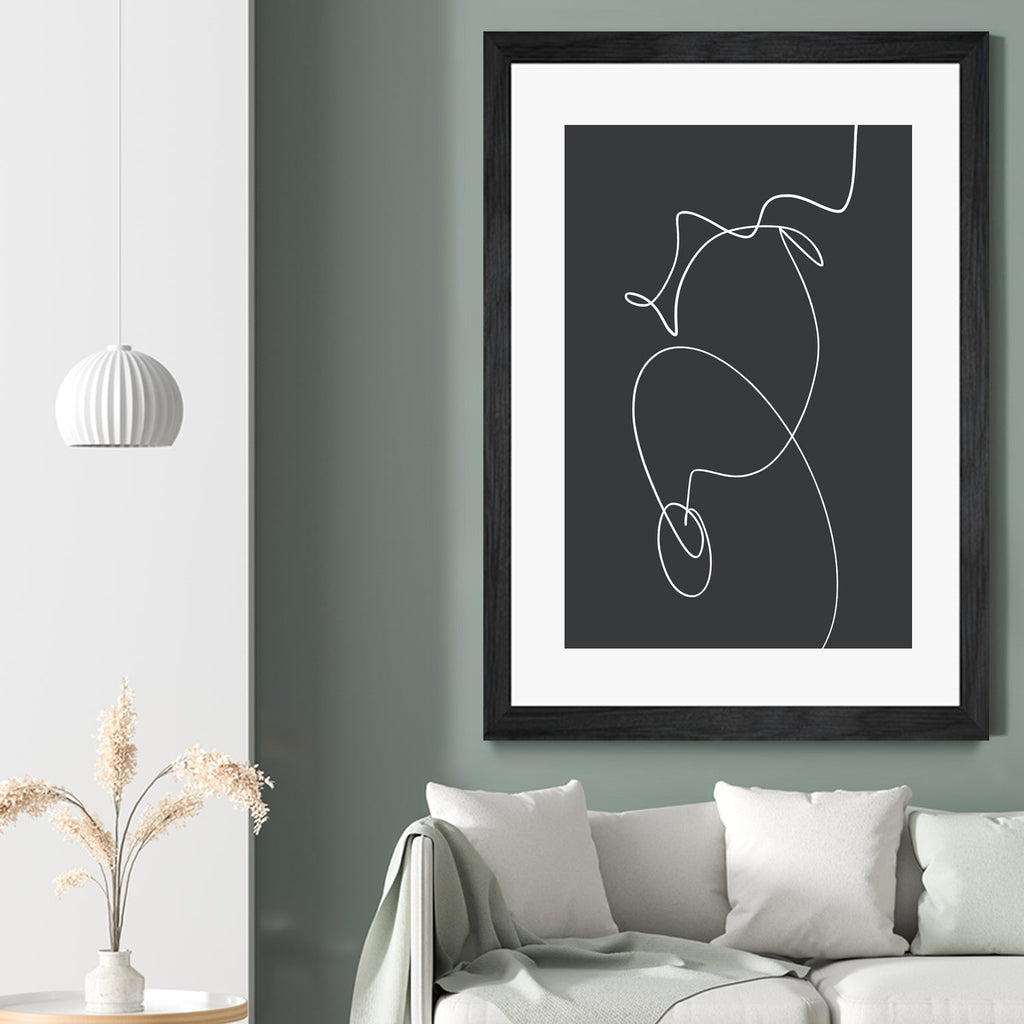 White Squiggle On A Dark Background