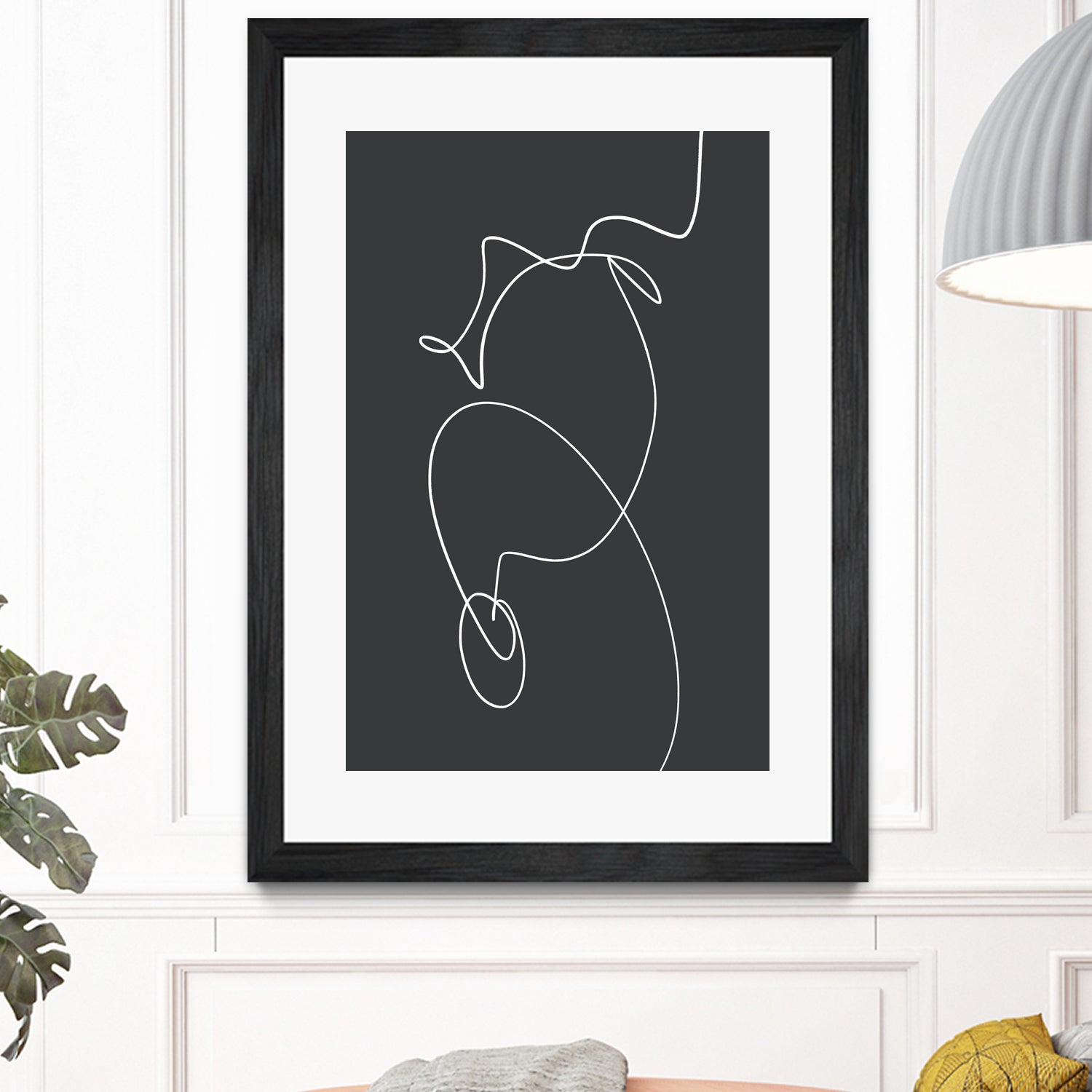 White Squiggle On A Dark Background