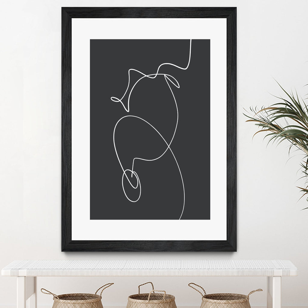White Squiggle On A Dark Background