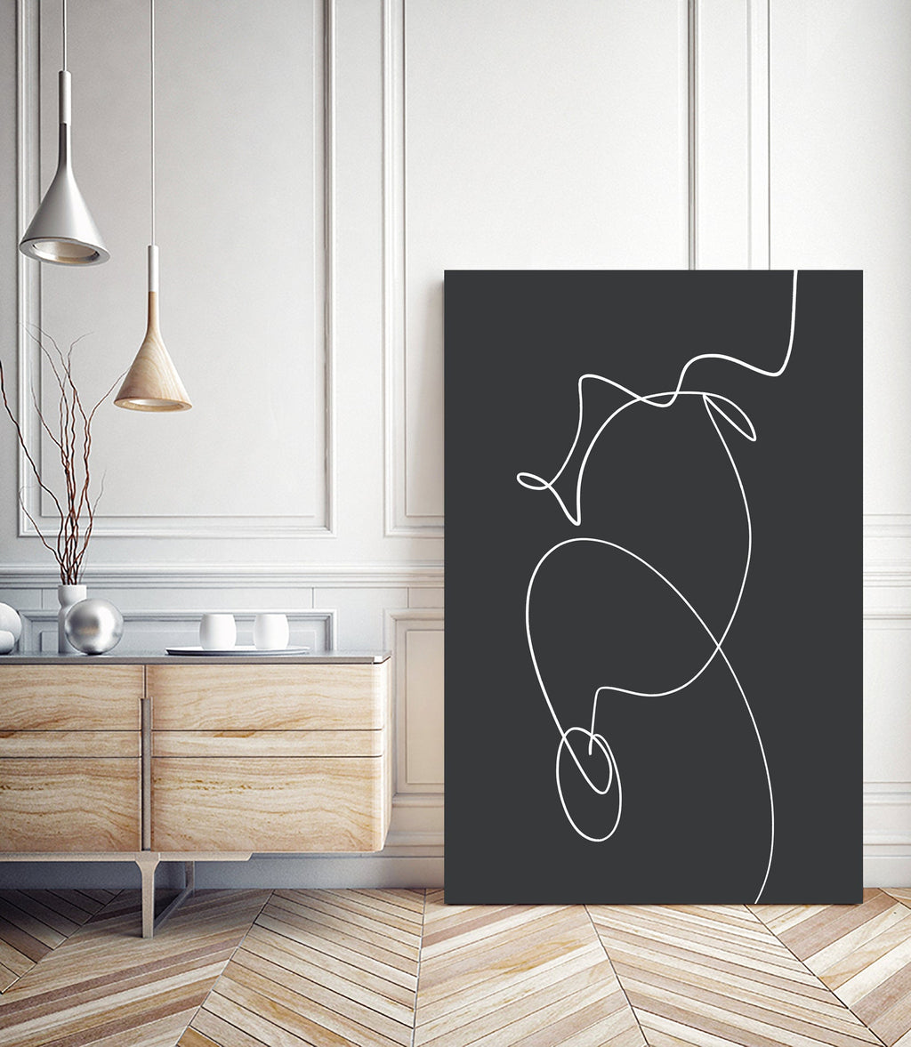 White Squiggle On A Dark Background