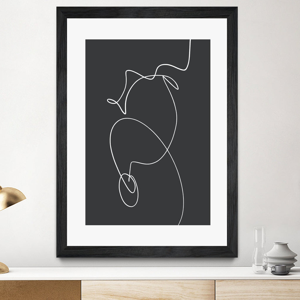 White Squiggle On A Dark Background