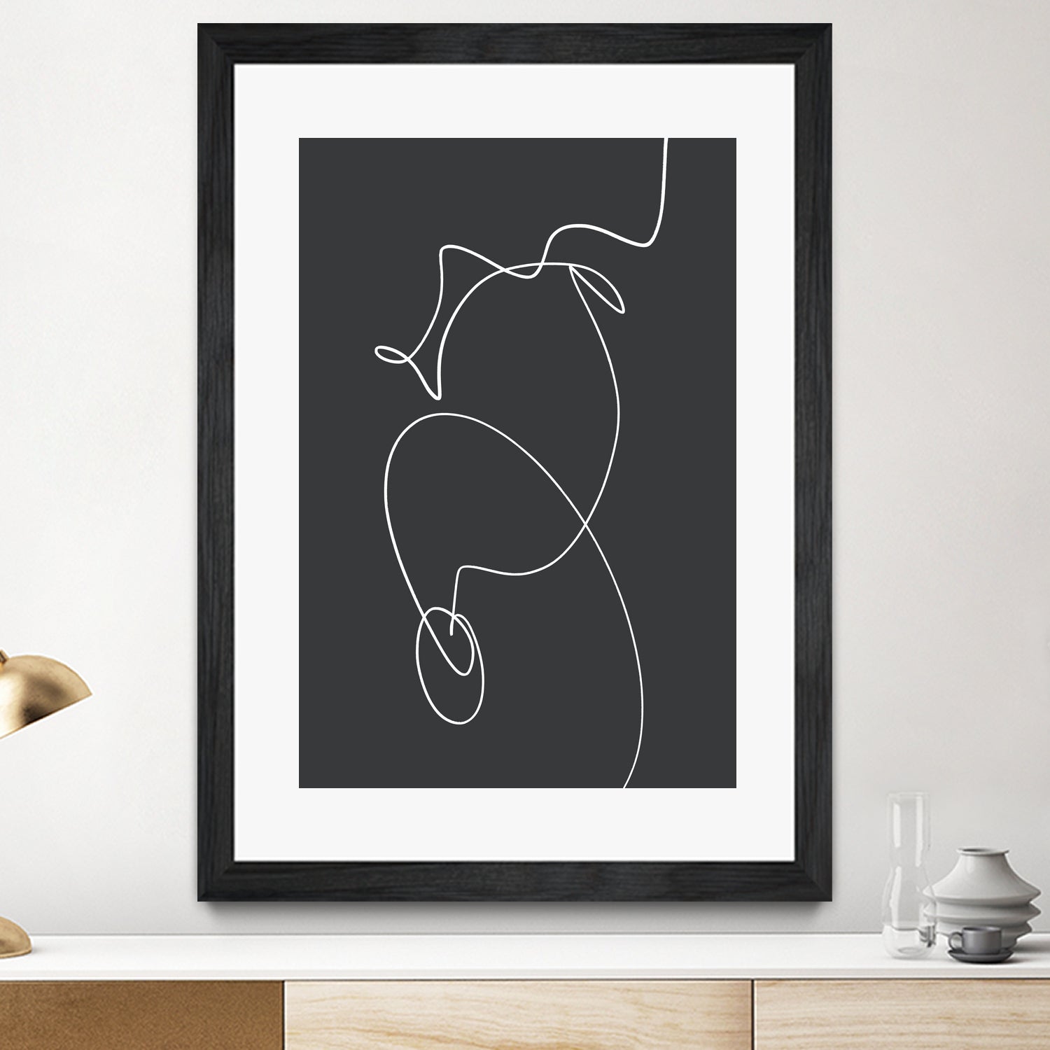White Squiggle On A Dark Background