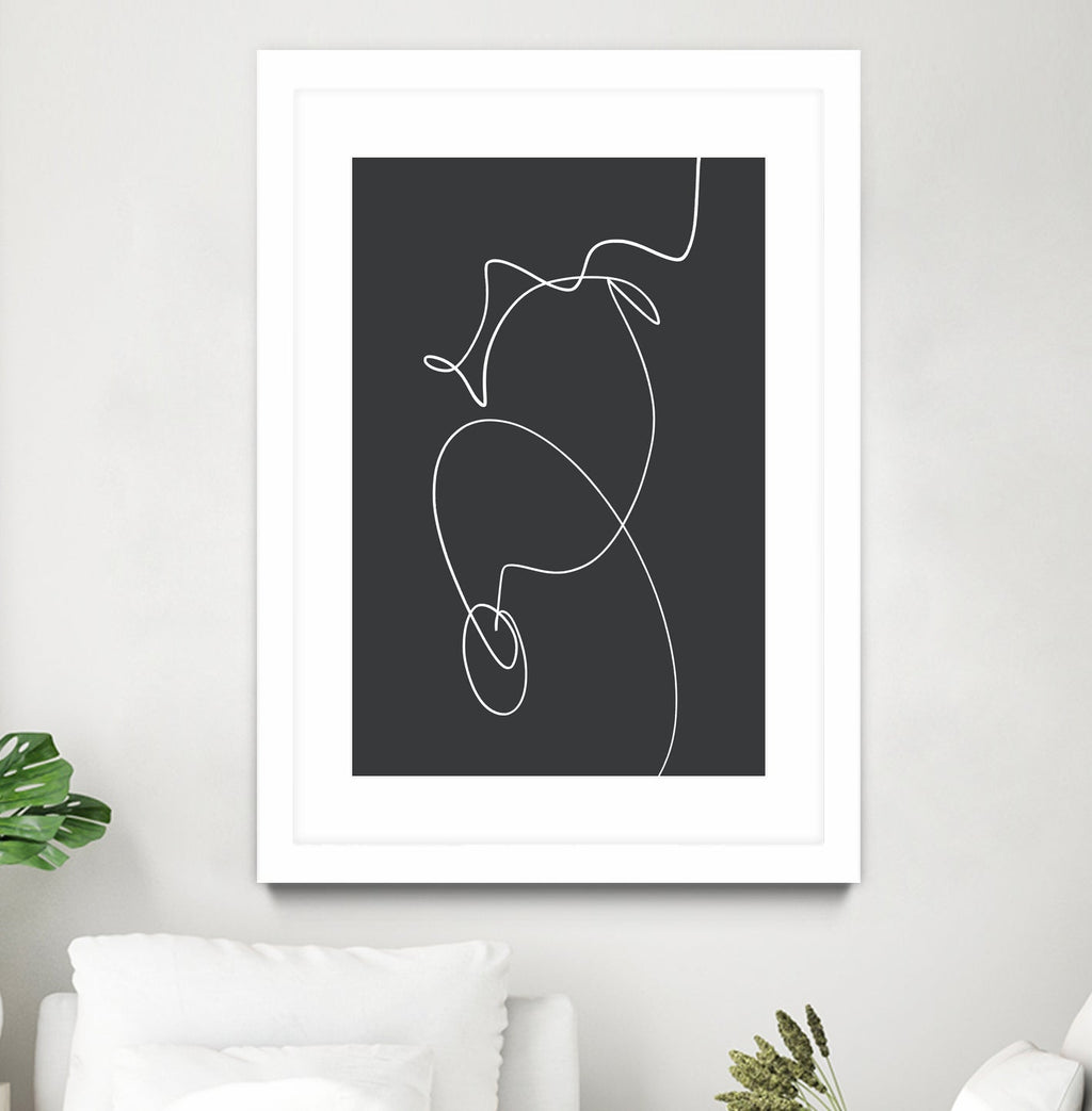 White Squiggle On A Dark Background