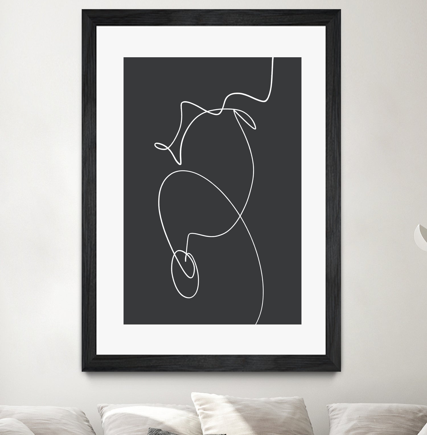 White Squiggle On A Dark Background