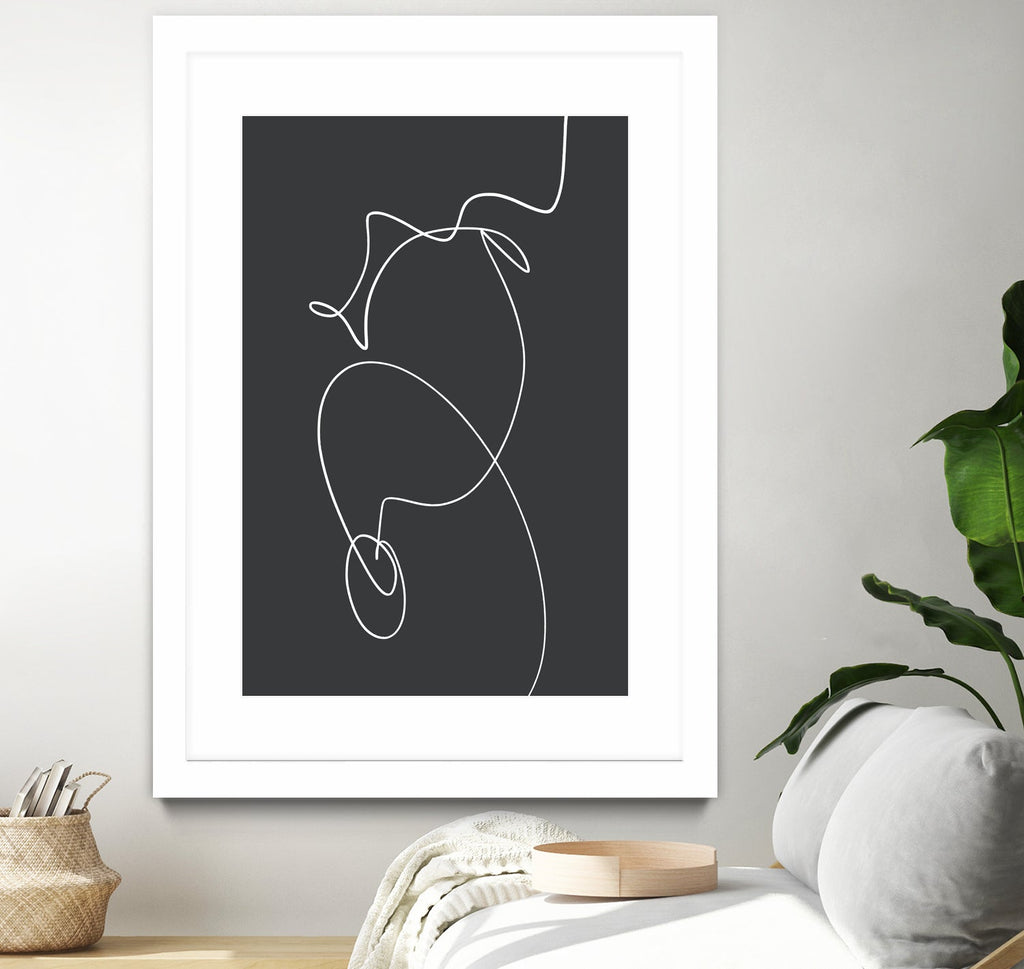 White Squiggle On A Dark Background