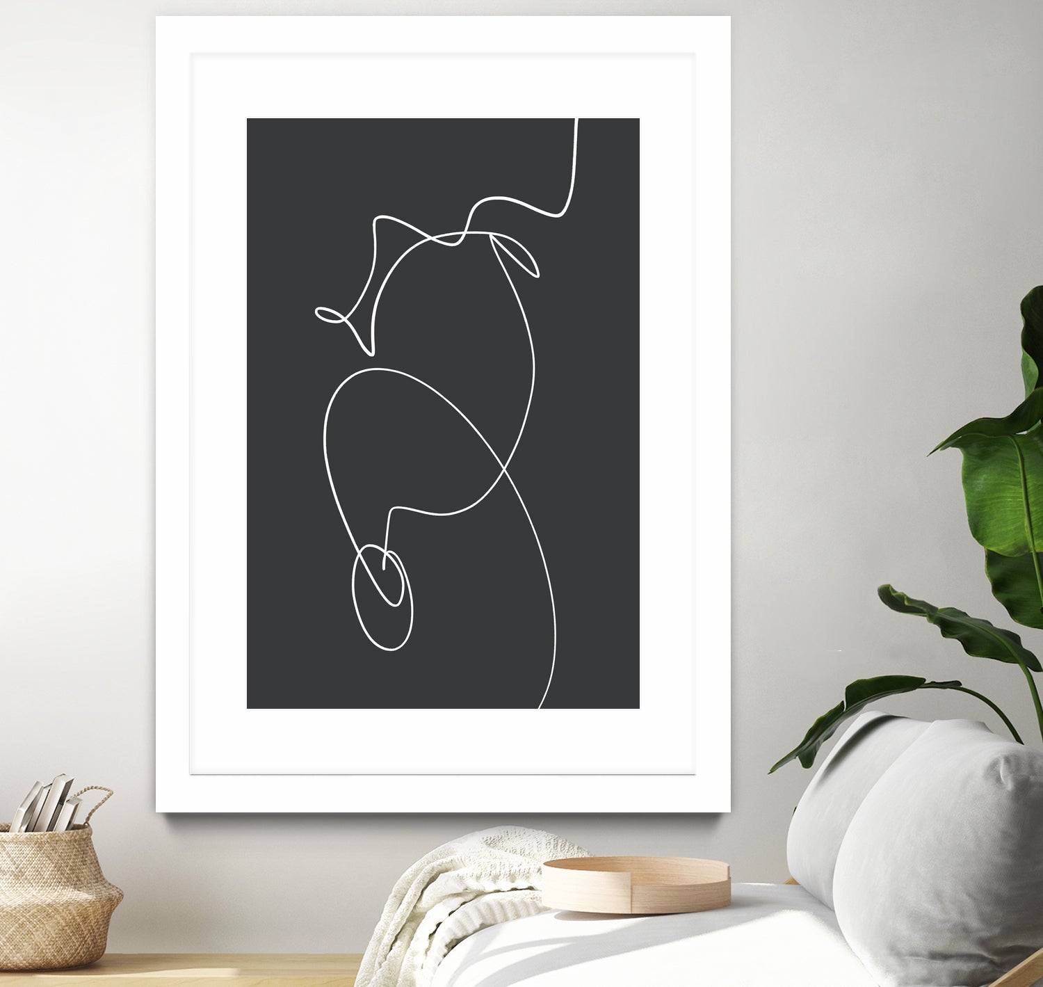 White Squiggle On A Dark Background