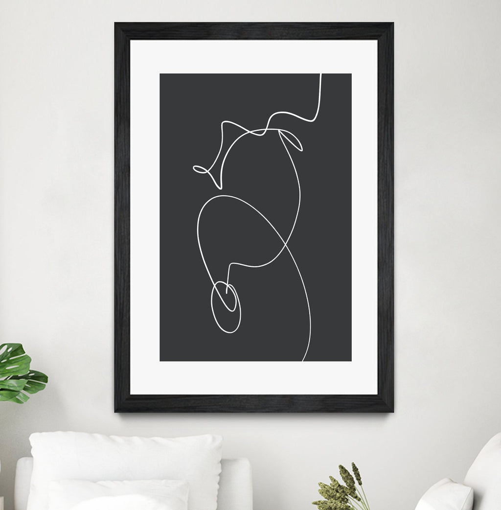 White Squiggle On A Dark Background