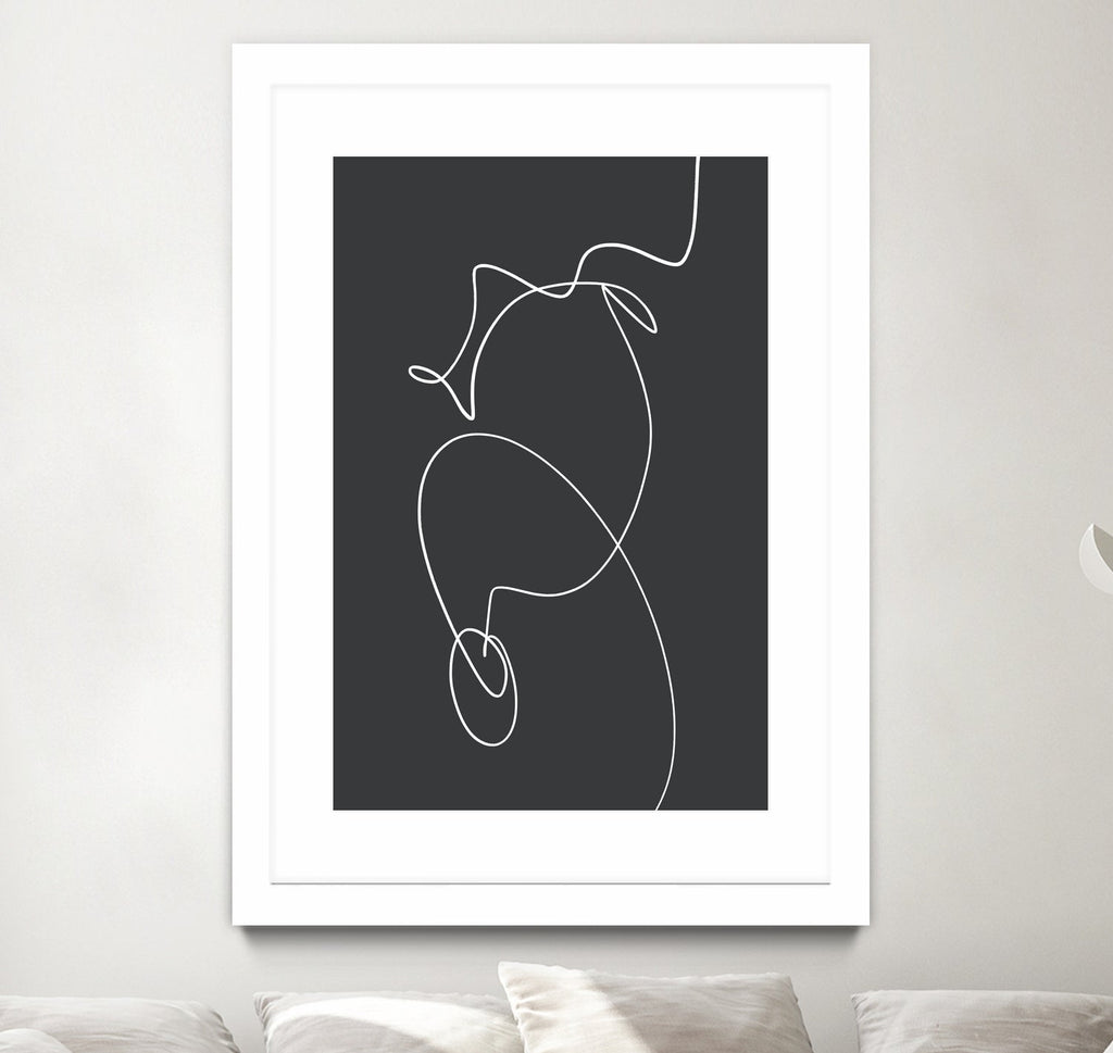 White Squiggle On A Dark Background