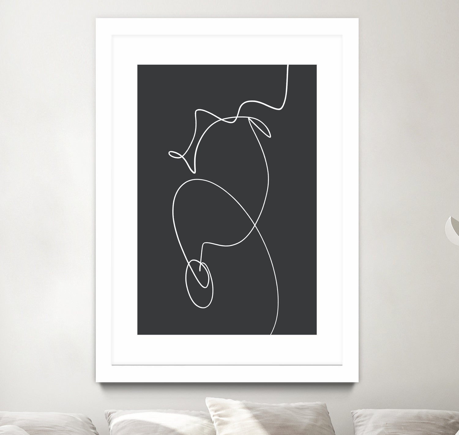 White Squiggle On A Dark Background
